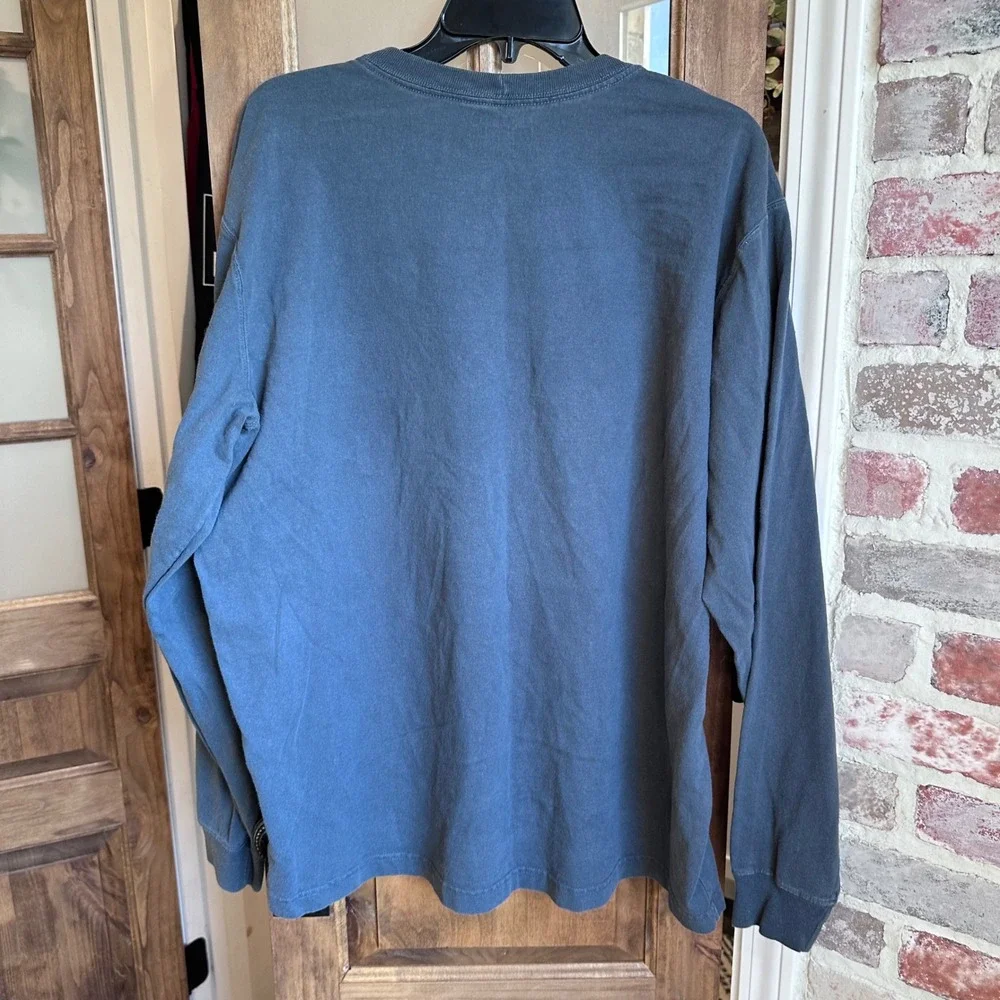 Carhartt Graphic Long Sleeve Shirt‎ Mens XL Gray Relaxed Fit STAINS